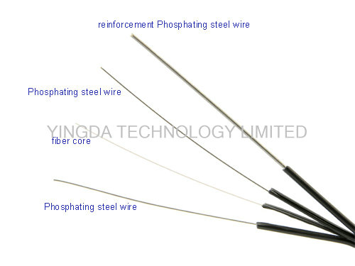 Steel FTTH Fiber Optic Patch Cord Single Mode SC Connector Simplex 200M Black