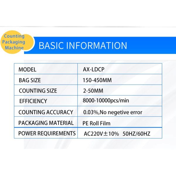 Automatic Counting Packing Machine 8000-10000pcs/min With Accuracy Connector Chip