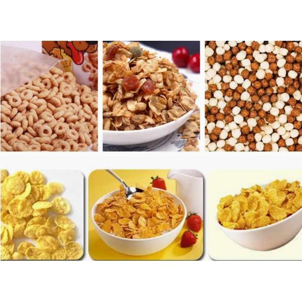 Puff Snacks / Corn Flakes / maize flakes making machine , corn flakes machinery