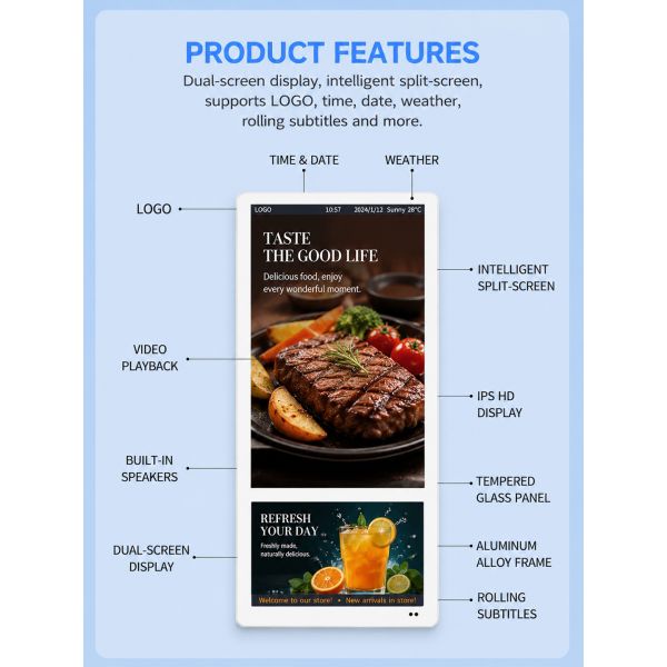 21.5 Inch Wall-Mounted Android WiFi USB Smart Advertising Screen Digital Signage and Displays for Elevator