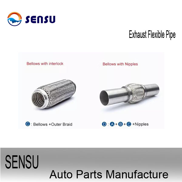 Vibration Absorb 3 Inch Stainless Steel Exhaust Flex Pipe SS202 Wire Braid
