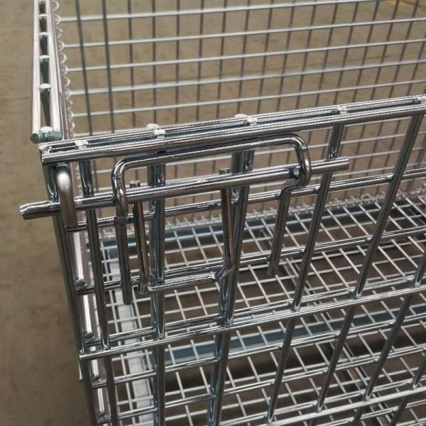 Medium Duty Foldable Stackable Large Wire Mesh Container Rust Resistant 500-1000KG Capacity
