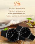 Alloy wrist band couple watch PU leather couple watch black dial or white