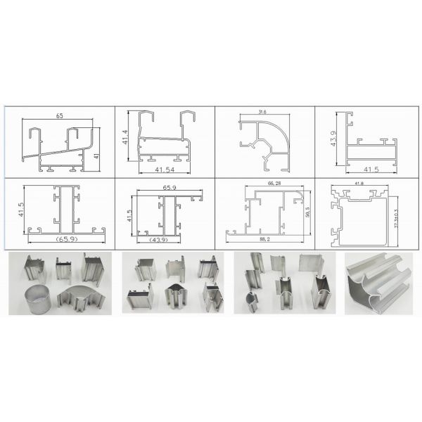 Various Color Powder Coating Aluminum Extrusion Profiles Window and Door Tanzania