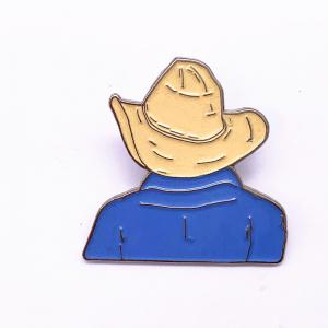 Buy cheap cowboy hat dye color Metal Lapel Pins size customized for Collectible product