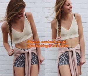 China Hot SellSexy Women Beachwear Hollow Tank Crochet Bra Halter Vest Strap Crop Tops on sale