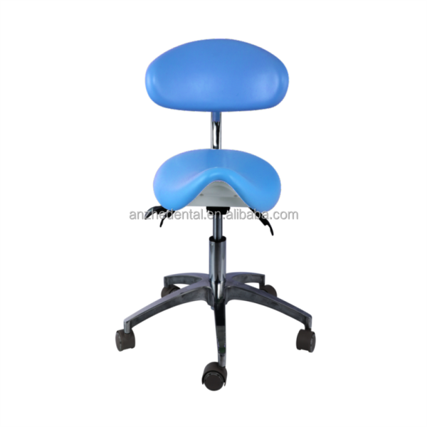 5 Universal Wheels Dentist Stool Green Color Metal Base Dentist Saddle Chair