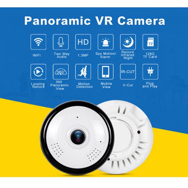 960P Fisheye Wifi 360 Panoramic Vr Camera Indoor Micro SD CARD Syp Motion