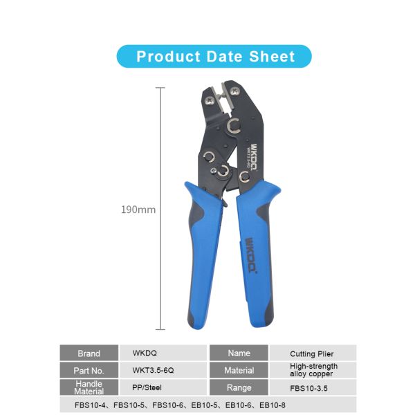 Non Slip Hand Crimp Tools FBS Plug Bridge Cutting Pliers WKT 3.5-6Q