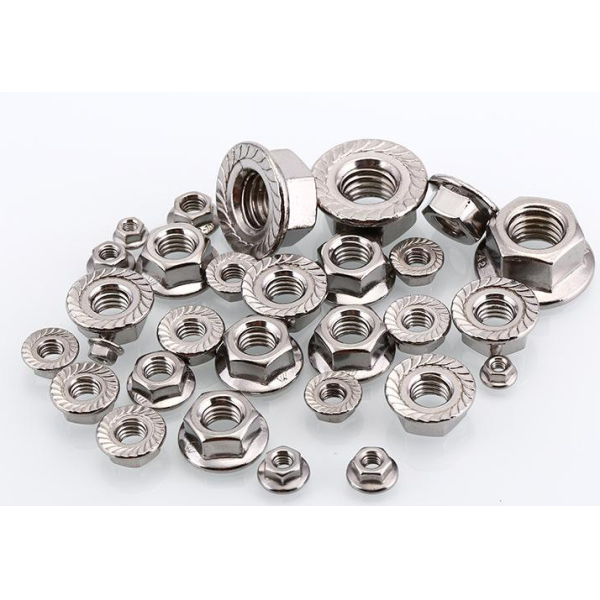 SS316 / SS304 ASME / ANSI Plain Hex Flange Nuts With Serrated