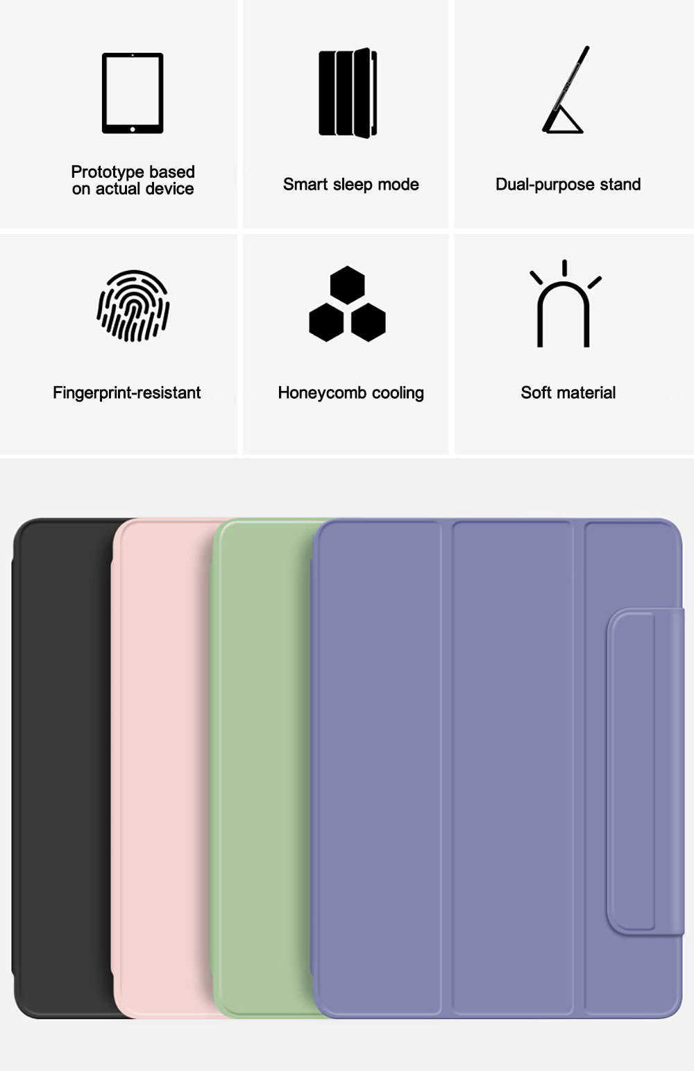 Laudtec Auto Sleep and Wake up Shockproof Anti-fall Powerful Magnetic Tablet Case for iPad Pro 13 Inch Case M5/M4 (2025/2024)