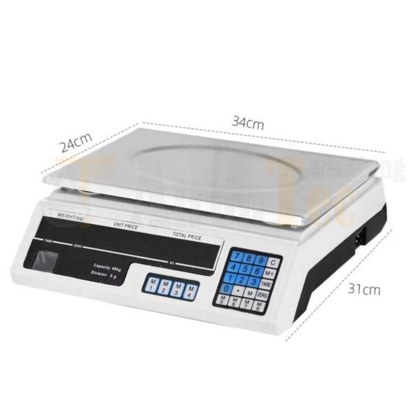 LCD Display Price Computing Digital Retail Weighing Scale 40kg Capacity