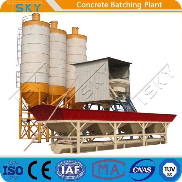 Skip Hoist Feeding HZS35 Concrete Batching Plant