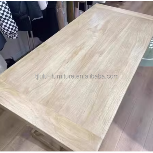 Customized Luxury French Solid Pine Wood Restaurant Dining Room Table Set