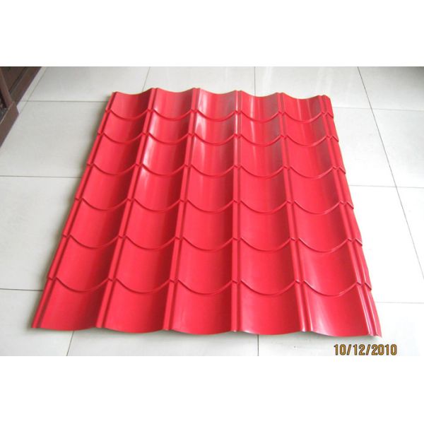 Green Color Glazed Tile Roll Forming Machine With 3 - 6m / Min Processing Speed