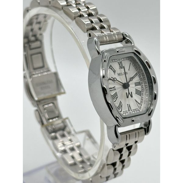 Minimalist Stylish Stainless Steel Strap Watch Quartz Silver Waterproof Watch