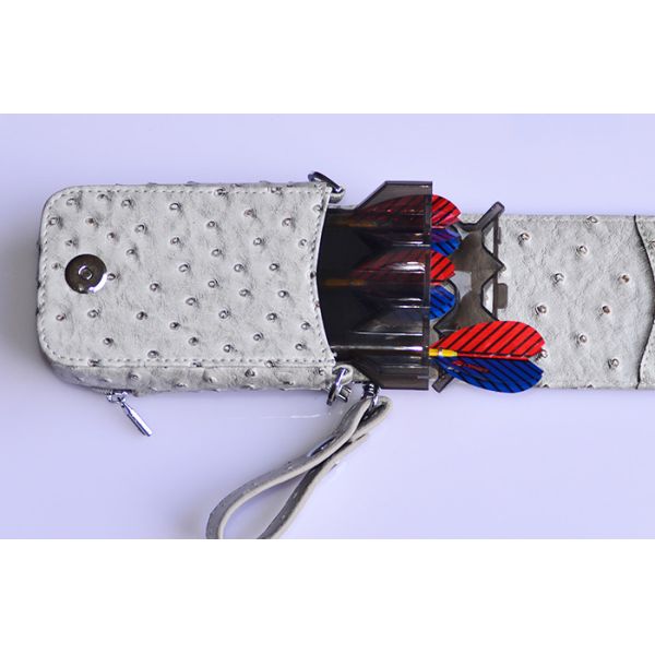Profession Ostrich PU Leather Dart Case , Dart Wallet
