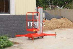 China AC Powered Single Mast Lift Aluminum Alloy Hydraulic Lifting Platform on sale