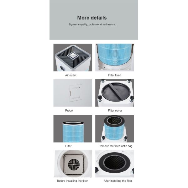 H11 H13 65dB Hepa Air Purifier Smoke Odor Sensor Office Home Use