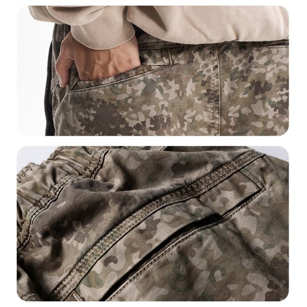 Custom Logo Sweatpants Canvas 100% Cotton Windproof Breathable Cargo Pants Men Loose Wide Leg Tactical Elastic Waist Workwear