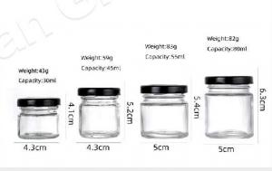 Buy cheap Clear Empty Square Honey Food Glass Jar Packaging With Metal Lid 50ml - 650ml product