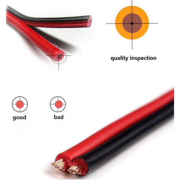 Flat Shielded Speaker Cable 2 Cores Copper Wire PVC Insulated Non - Sheathed RVB Electrical Wire