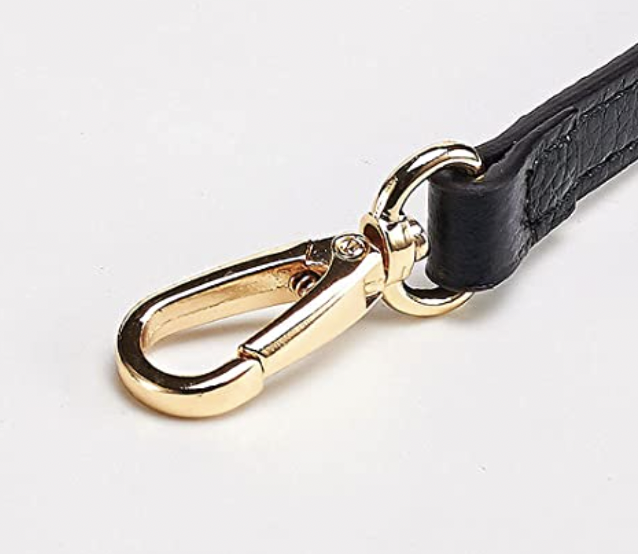 Black Leather Adjustable Crossbody Replacement Purse Straps 1.2m With Swivel Hooks