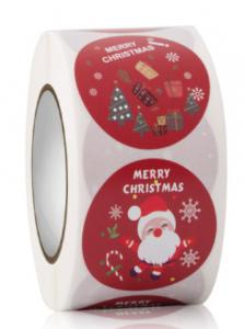 Buy cheap CMYK Sticky Label Roll Santa Claus Reindeer Merry Christmas Vinyl Decals product