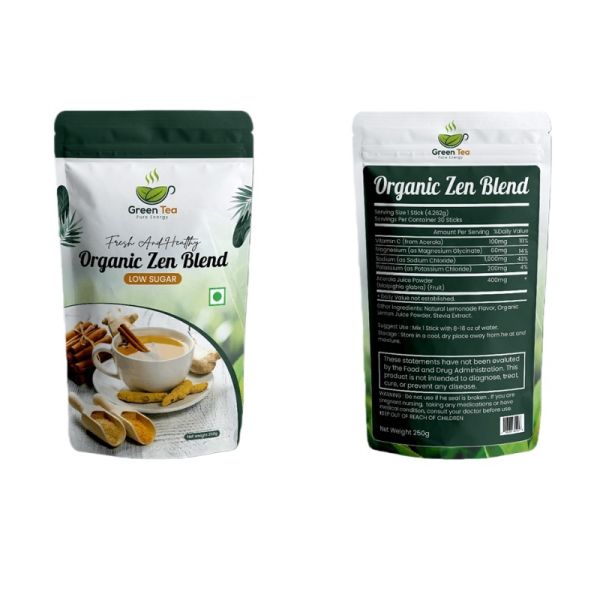 Self Standing Custom Tea Bag Packaging Environmentally Friendly Resealable Design