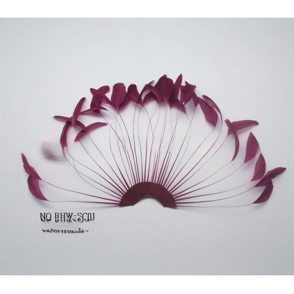 15x30cm Stripped Coque Feather Blower , Hand Held Feather Fans For Wedding