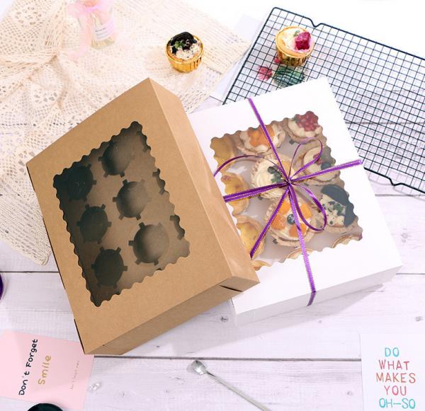 Customized Recycled Cake Packaging Box With Clear Window