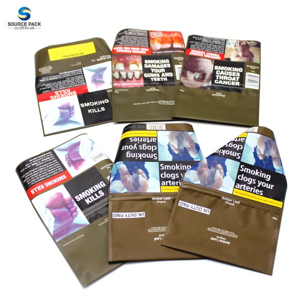 25g 50g Tobacco Packaging Pouch Customizable Moisture Proof with Metallic Printing Process and Kraft Paper PE