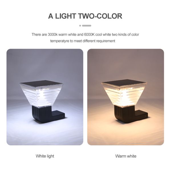 20W Square Deck to Dawn Solar Powered Wall Lights Upgraded Solar Fence Lamp 100lm