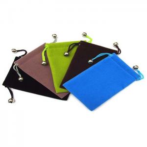 China Custom Printed Suede Jewelry Pouch Cadmium Free Fabric For Christmas Gifts on sale