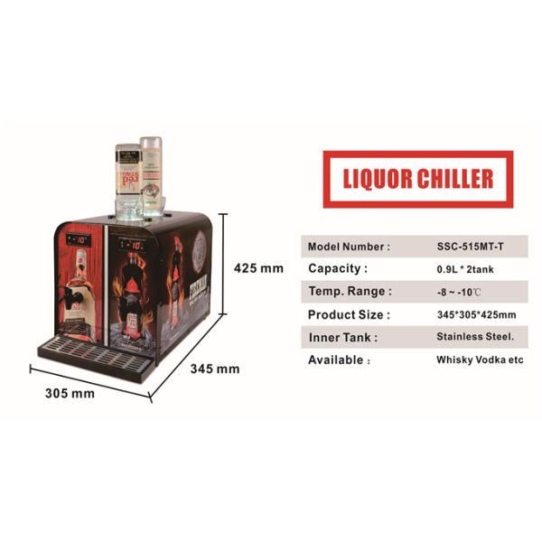Electric Liquor Chiller Dispenser , Upside Down Liquor Bottle Dispenser