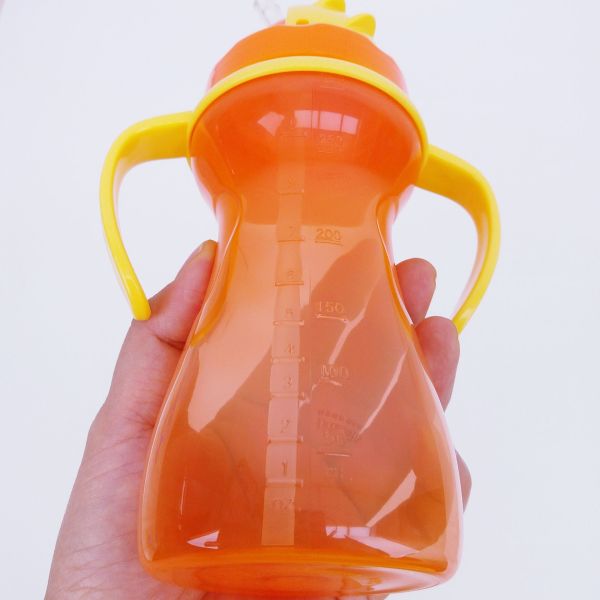 Green Purple 9oz 290ml Baby Weighted Straw Cup With Handle