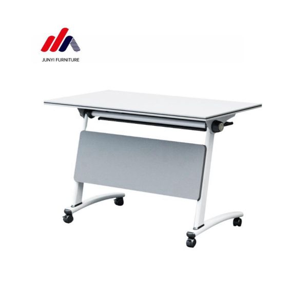 Customizable Small Office Mobile Workstation with Folding Legs and Cable Management