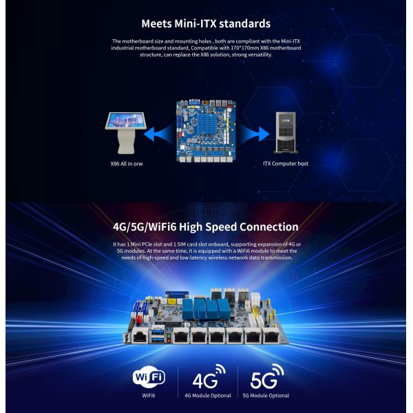 VNS-3568 Smart Multi-network Ports Mainboard RJ116 cash drawer interface 1Tops Computing power