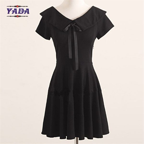 Ladies lolita collar pattern design party wear patterns loose t-shirt summer skirt t shirt dress with high quality