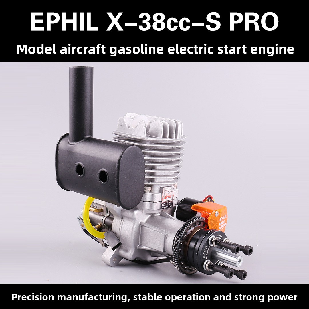X-38CC-S PRO Model Single Cylinder Two-Stroke Side Exhaust Electric Start Fixed Wing Airplane Metal Gasoline Drone Accessories