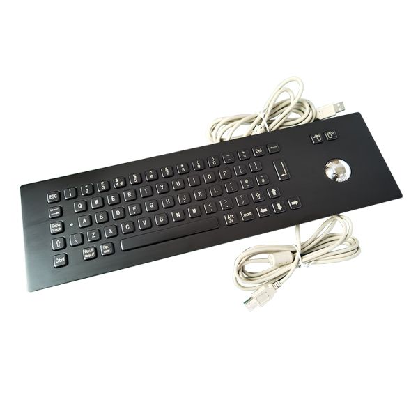 No Backlighting Black Metal Keyboards With Customizable Layout For Self Service Kiosk