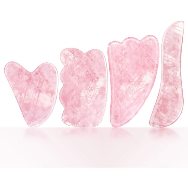 Rose Quartz Natural Jade Scraping Board Jade Stone Facial Gua Sha Board Massage Tools