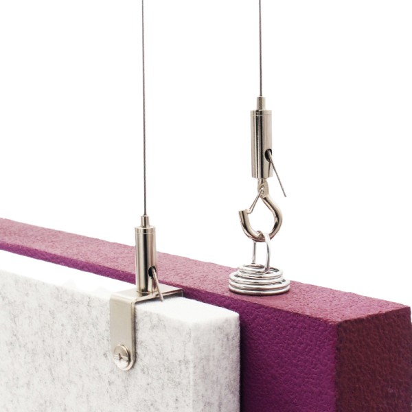Ceiling Hook Hanging Cable Kit for Billboard, Acoustic Panel, Sign Adjustable Snap Hook with Steel Cable Suspension Kit