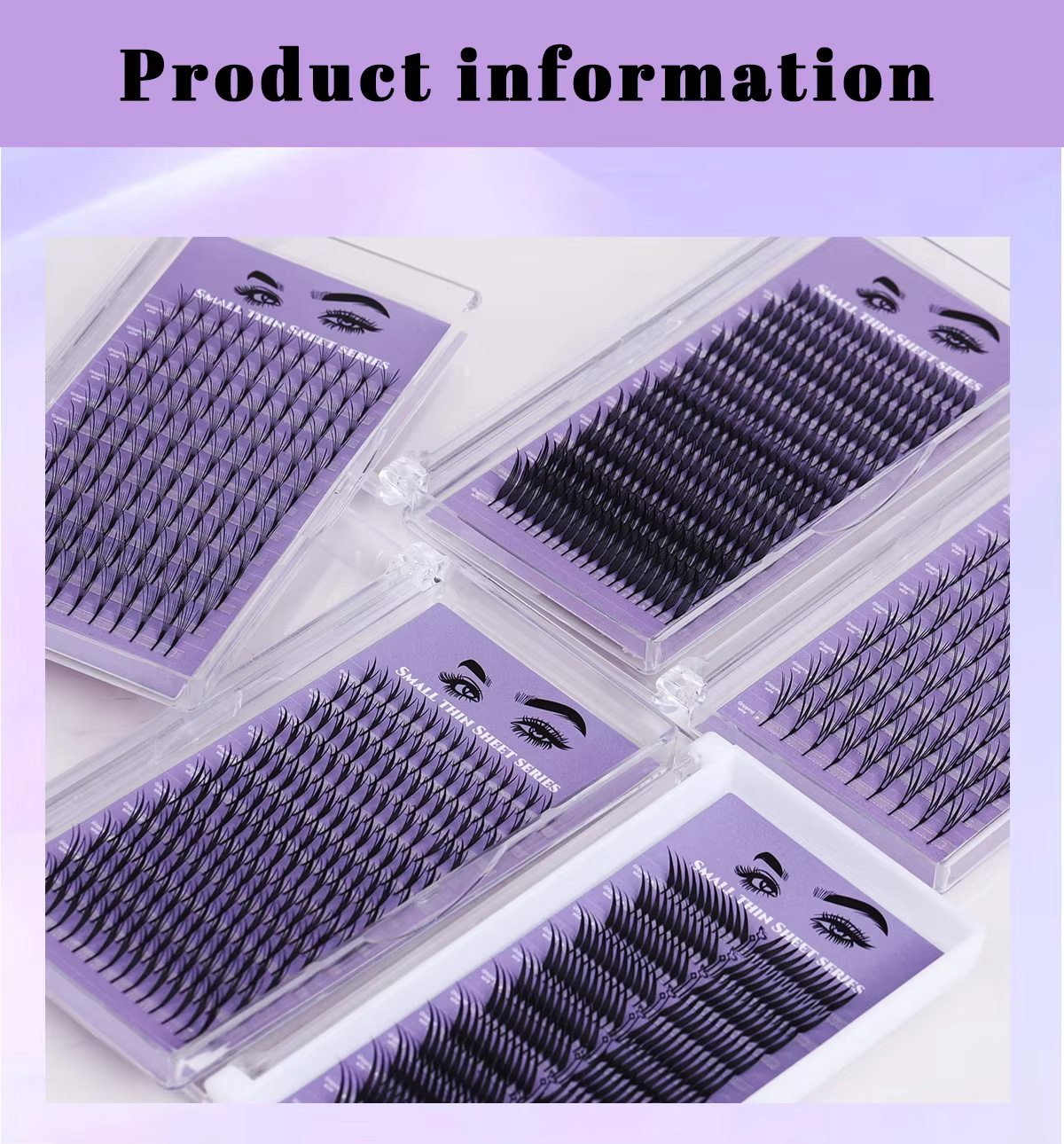 12 Rows Faux Mink Cluster Lash D Roll Volume Fox Soft Individual Extensions Cluster Lash Tray