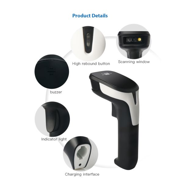 High-Speed 1D CCD Handheld Barcode Scanner 300 Scans/s Wired Connection 2d Qr Code Reader