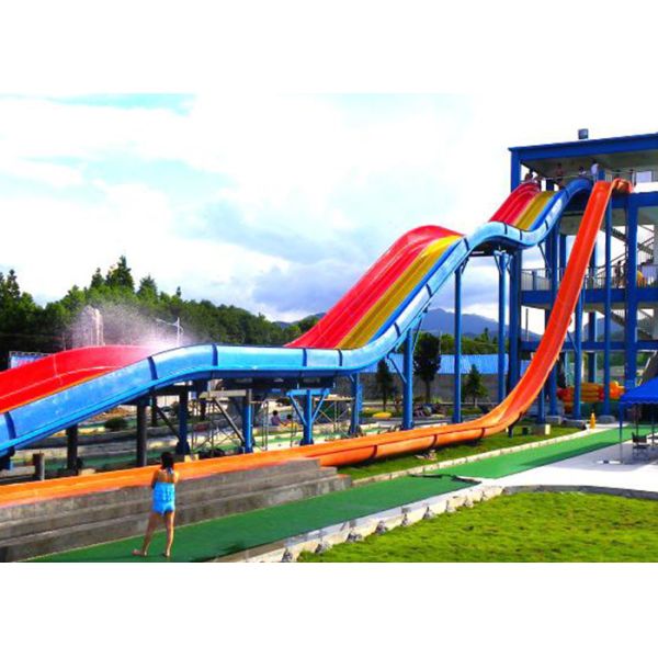10mm Thickness High Speed Water Slide Blue Red Yellow Color