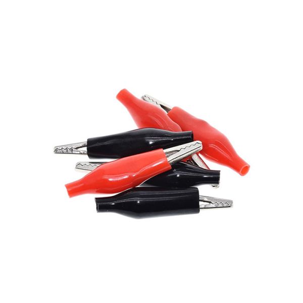 28MM Red Electronic Components Metal Alligator Clip With Plastic Boot Rated