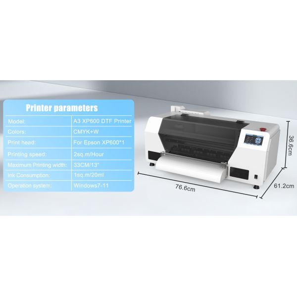 KECAI DTF Printer A3 XP600 Versatile Direct to Film Transfer Printer for Cotton Polyester Leather Fabric Printing Solution