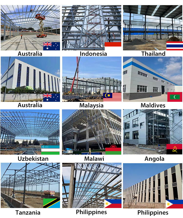 Custom Made Portable Modular Metal Cladding Steel Structure Workshop Building Multifunctional Well Welded Structure