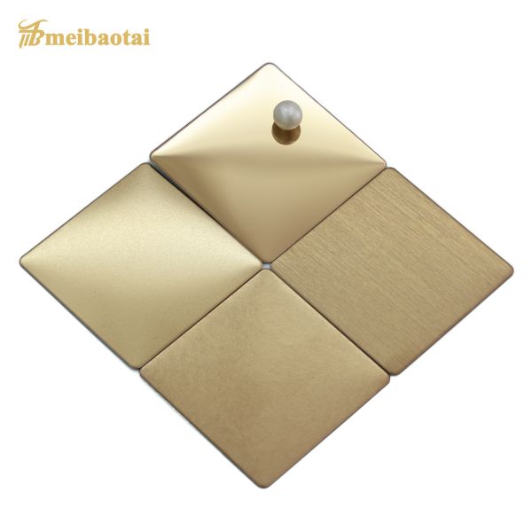 Golden Matte Finish Decorative Stainless Steel Sheet 4x8 Size 0.65mm Thickness